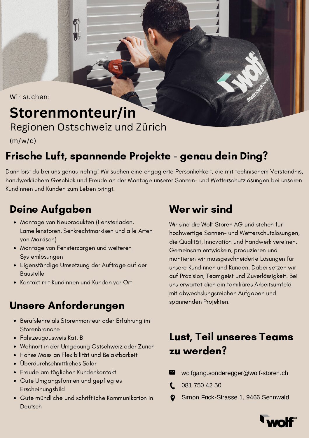 Storenmonteur/in